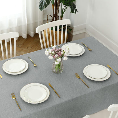 100% Waterproof PVC Tablecloth Rectangle, Outdoor Oil Spill Proof Stain Resistant Vinyl Table Cloth, Wipe Clean Plastic Table Covers for Kitchen/Dining/Parties - 54 X 78 Inch, Light Grey5