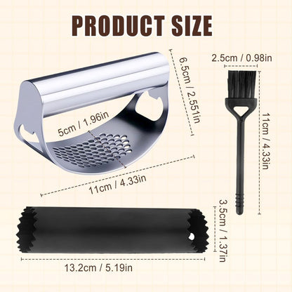 Garlic Press Rocker - 2024 NEW Stainless Steel Garlic Mincer Garlic Crusher with Peeler, New Innovative Garlic Chopper with Peeler and Scraper for Smash Garlic (Black 1PCS)2