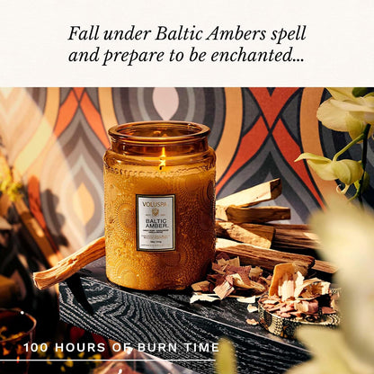 Voluspa Baltic Amber Large Scented Candle Jar 18 Oz, 100 Hr Burn5