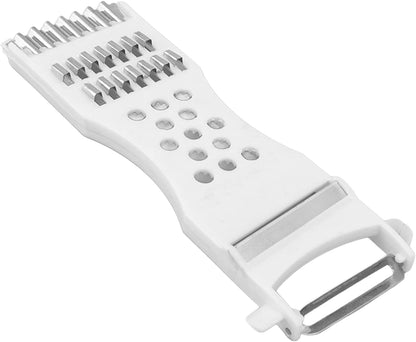 Multifunctional Vegetable Grater Peeler Slicer, Stainless Steel Kitchen Tool for Carrots, Potatoes, Cheese, Fruit, Ergonomic Handle, Easy Clean White Gadget2