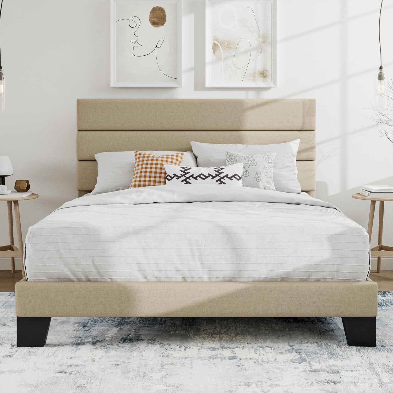 full-platform-bed-frame-with-upholstered-fabric-headboard-beige
