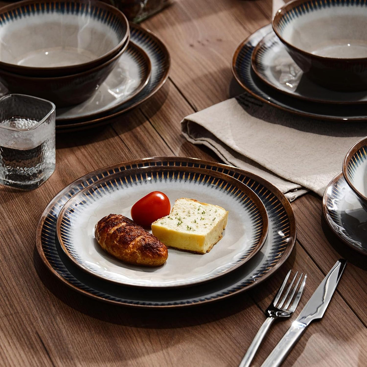 melamine-dinnerware-set-12-pcs-dishware-sets-plate-and-bowl-set-service-for-4-lightweight-and-unbreakable-dinnerware-sets-for-camping-great-for-rv-dishwasher-safe-sahara-beige-and-blue