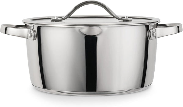 Tempo Tri-Ply Base Stainless Steel 5-Qt Dutch Oven Pot with Lid | Induction-Ready, Oven-Safe, Dishwasher-Safe6