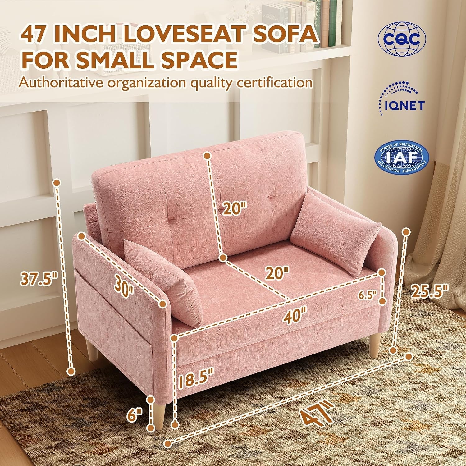 47-small-sofa-couch-for-bedroom-soft-chenille-loveseat-mini-couch-with-throw-pillow-and-removable-cushion-cover-for-small-spaces-living-room-apartment-dorm-officepink