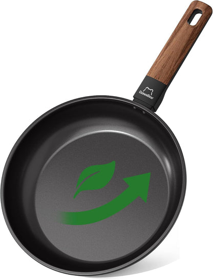 Non Stick Frying Pan Skillet, Titanium Coating Fry Pan Egg Pan Omelet Pan Nonstick, Healthy Induction Cookware Chef'S Pan, PFAS PFOA & PTFE Free (9.5 Inch)1