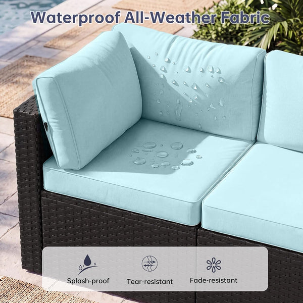 Patio Furniture Set, Outdoor Sectional (10-Piece/Mint Blue)6