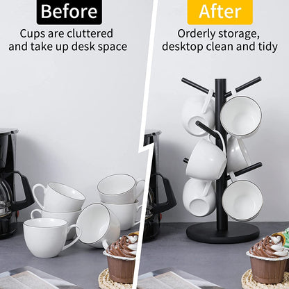 Mug Holder Tree, Coffee Cup Holder with 6 Hooks (Black)5