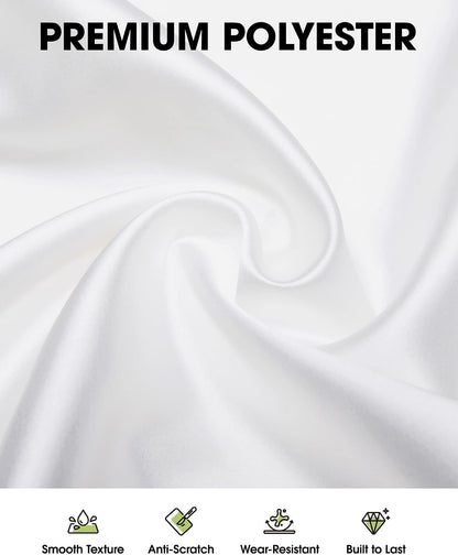 Polyester Tablecloth 60" X 102" Reusable Washable 2 Pack White | Durable, Rectangle, for Outdoor Party, Picnic, Wedding, Banquet, Birthday2