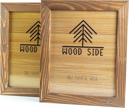Rustic Wooden Picture Frame 6X8 Inch - Set of 2 - Natural Eco Wood with Real Glass for Wall Hanging and Table Top Display - Walnut1