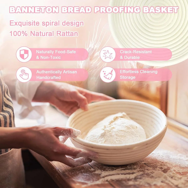 Beginner Sourdough Starter Kit, Sour Dough Kits with Sourdough Starter Jar | Sour Dough Bread Starter Kits with Glass Jar, Bread Proofing Basket, Sourdough Bread Making Tools Gifts for Bakers Women Mom2