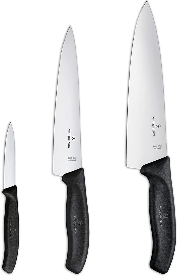 Victorinox ​Swiss Classic Chef'S Knife Set - Balanced Cooking Knives for Kitchen Accessories - Ergonomic Meat, Vegetable & Fruit Knives - Black Handle, Straight Edge, 3-Piece Set4