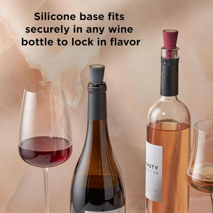 W6121 Bottle Stoppers Set of 4, Multicolor Wine Bottle Caps to Preserve Freshness, Stylish and Durable, Perfect for Parties and Gifts4