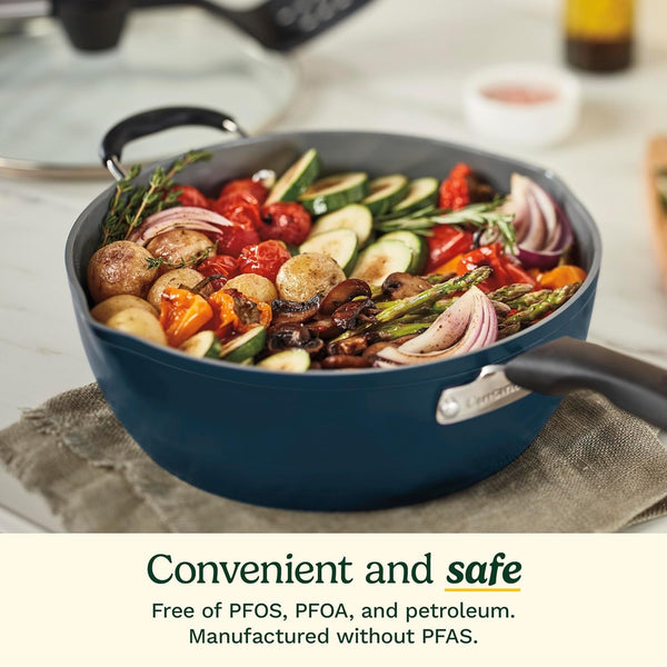 Preferred Pan 4-Pc Set - Nouveau Navy (4.5 Qt. Multi-Purpose Pan W/Cover, Steamer, Slotted Turner)6