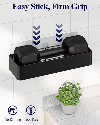 Large Shower Caddy - Adhesive 6-Pack Bathroom Shelves, Black7