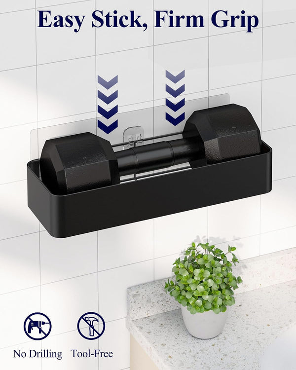 Large Shower Caddy - Adhesive 6-Pack Bathroom Shelves, Black7