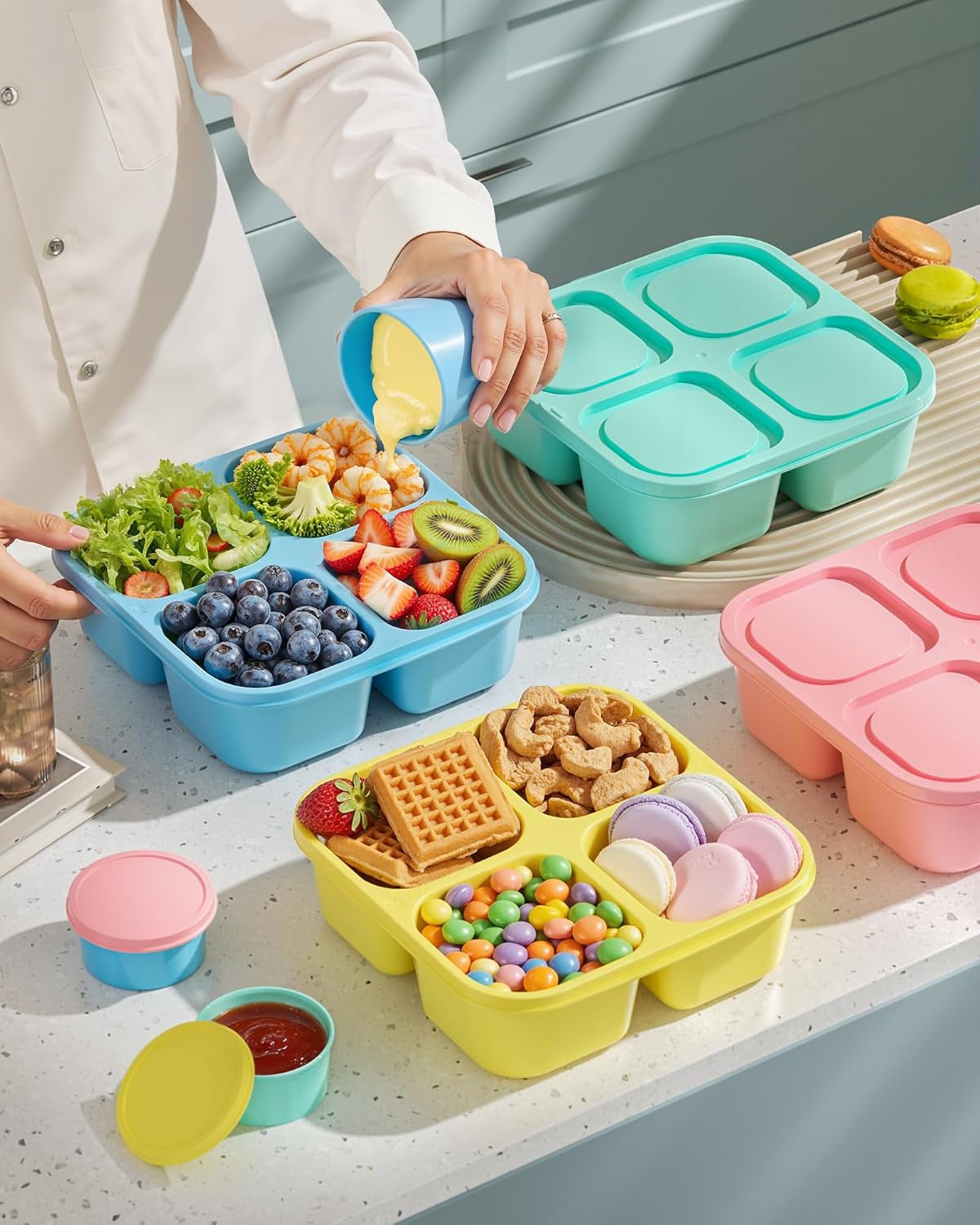 4-pcs-snack-box-containers-set-reusable-4-compartment-lunchable-container-with-2pcs-sauce-containers-stackable-bpa-free-bento-box-for-school-work-travel-4-color