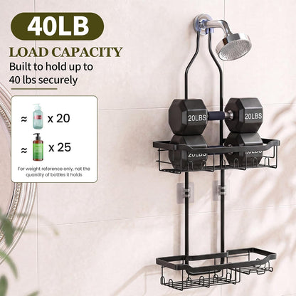 Adjustable Shower Caddy Hanging Rustproof: Tool-Free Height Adjustment5