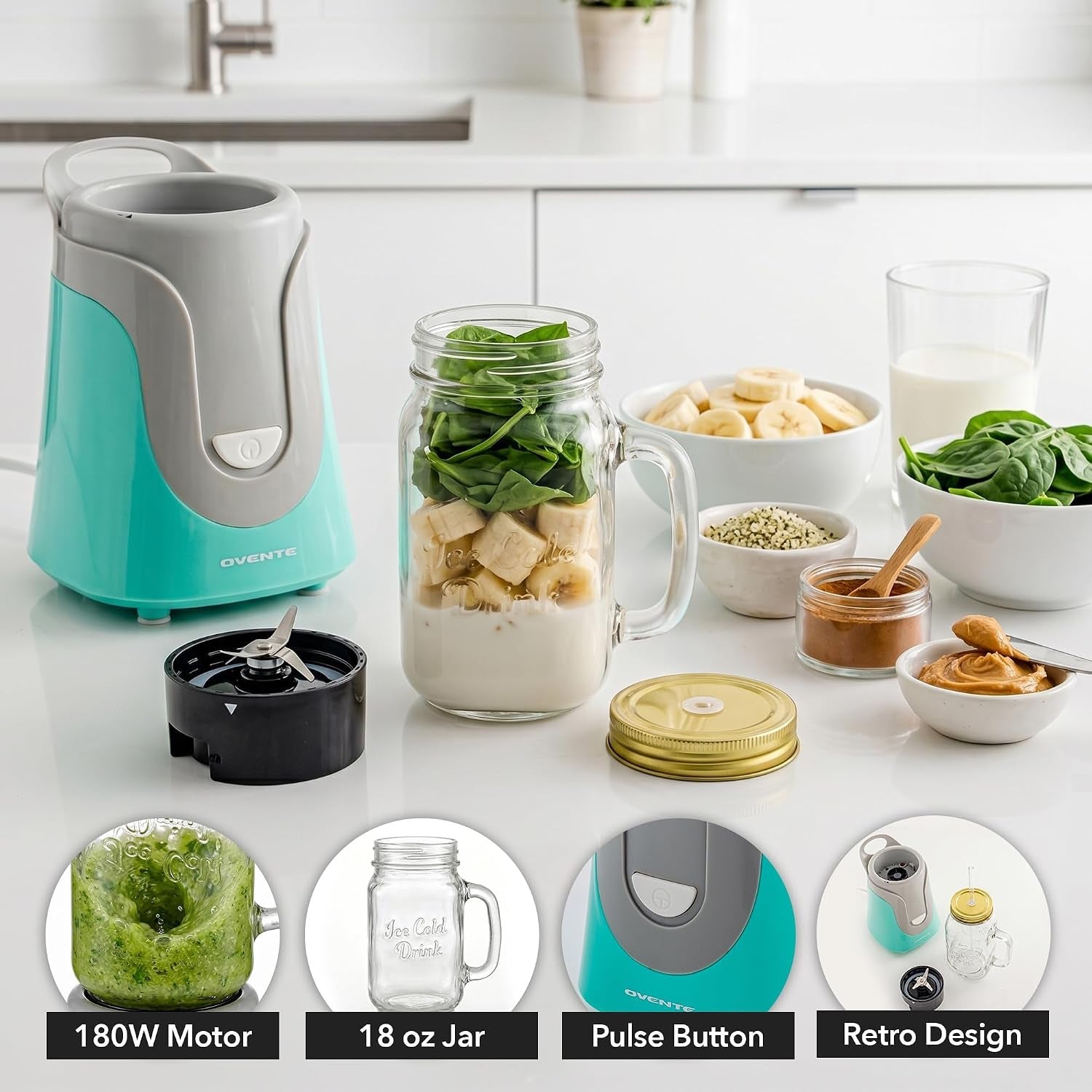 retro-personal-blender-18-oz-mason-jar-300w-turquoise-blh1002t-stainless-steel-blades-bpa-free-dishwasher-safe-jar-includes-reusable-straw-lid-ideal-for-baby-food-smoothies-more