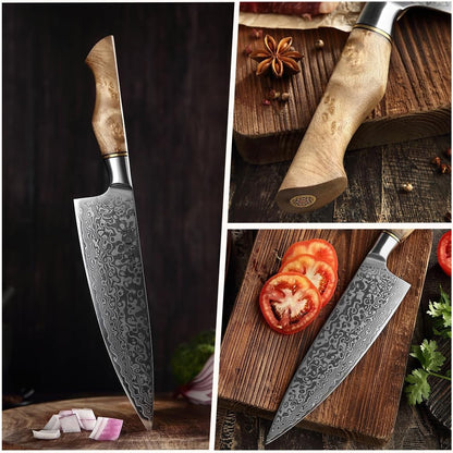 Damascus Chef Knife, 8.3 Inches8