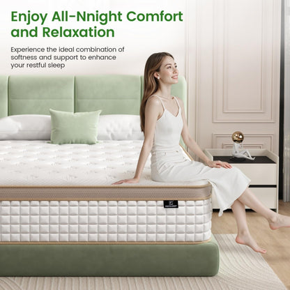 Luxury King Size Mattress, 12 Inch Hybrid Mattress in a Box, Medium Firm7