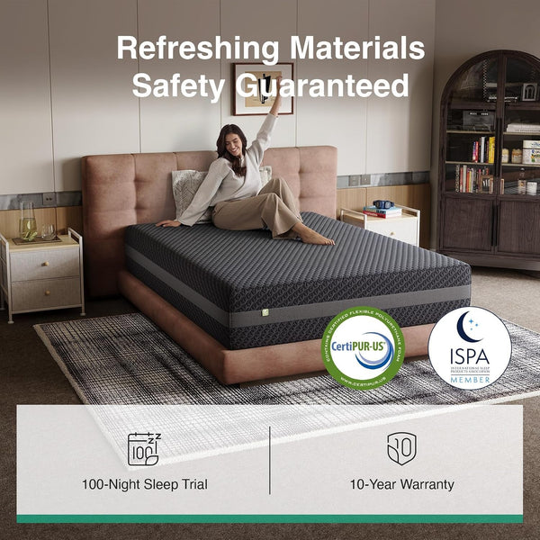 King Gel Memory Foam Mattress 10 Inch for Pressure Relief9
