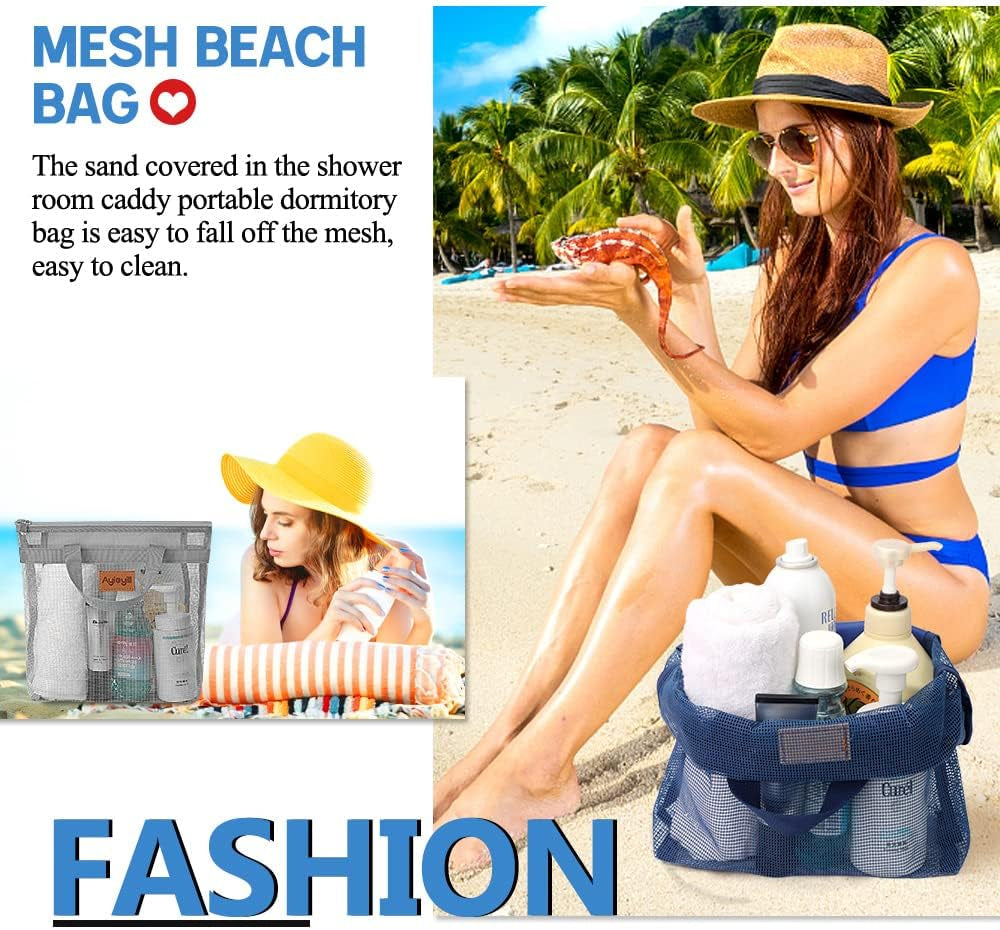 3-pcs-portable-mesh-shower-caddy-tote-quick-dry-tote-bag-mesh-beach-bags-for-women-hanging-toiletry-and-bath-organizer-for-travel-swimming-sports-gym-camp-shopping-college-dorms-black-gray-d-blue