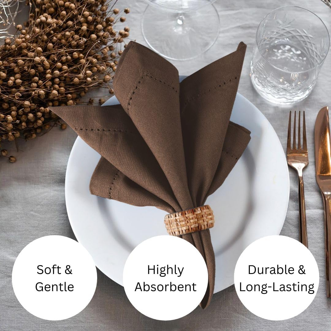 100-cotton-solid-cloth-dinner-napkins-18x18-inch-with-hemstitch-mitered-corners-soft-reusable-washable-for-everyday-use-special-occasions-christmas-set-of-6-chocolate-brown