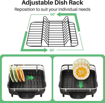 Expandable Dish Drying Rack for Small Kitchen Counter, Black7