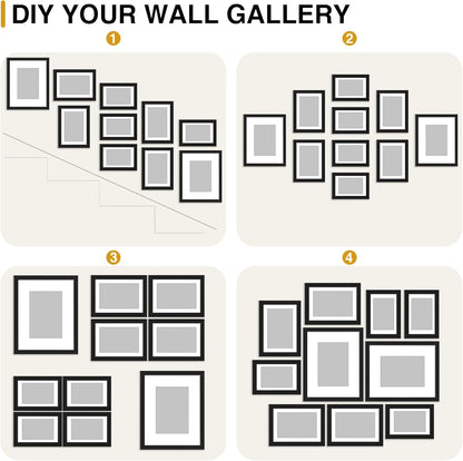 10 Pack Assorted Picture Frame Set for Wall & Tabletop, Black6