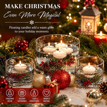 White Floating Candles 30 Pcs - Small Wax Candles for Centerpieces5