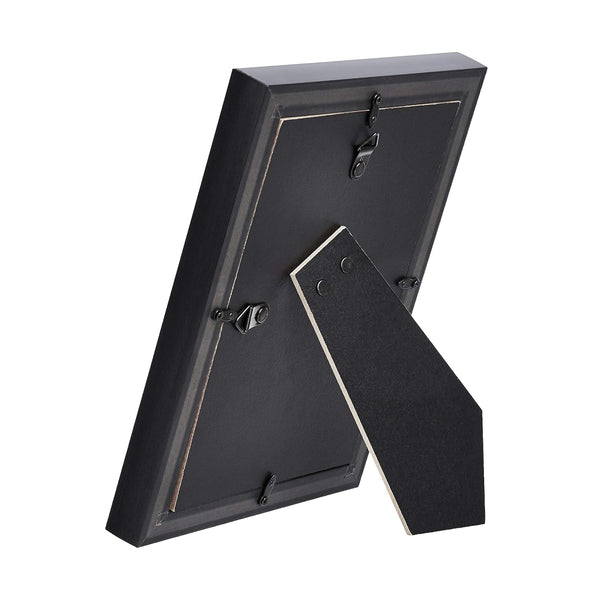 Rectangular Picture Frame with Glass, 5" X 7", Wall Hanging or Tabletop Display, Mat for 4" X 6" Photo, Black, 2-Pack4