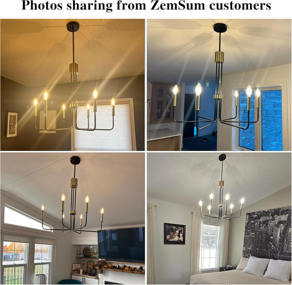 Black and Gold Chandelier 8 Light Modern Chandeliers Ceiling Lights6
