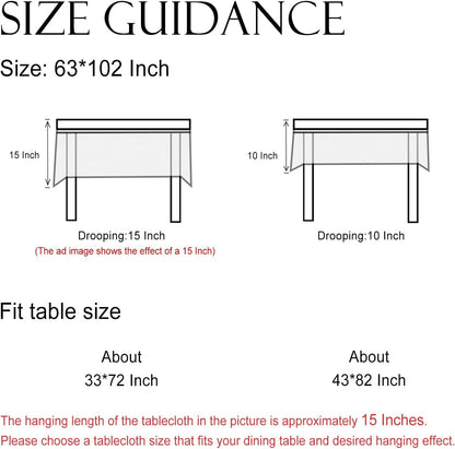 Designer Linen Rectangular Tablecloth,102"X63"-Serenity G7