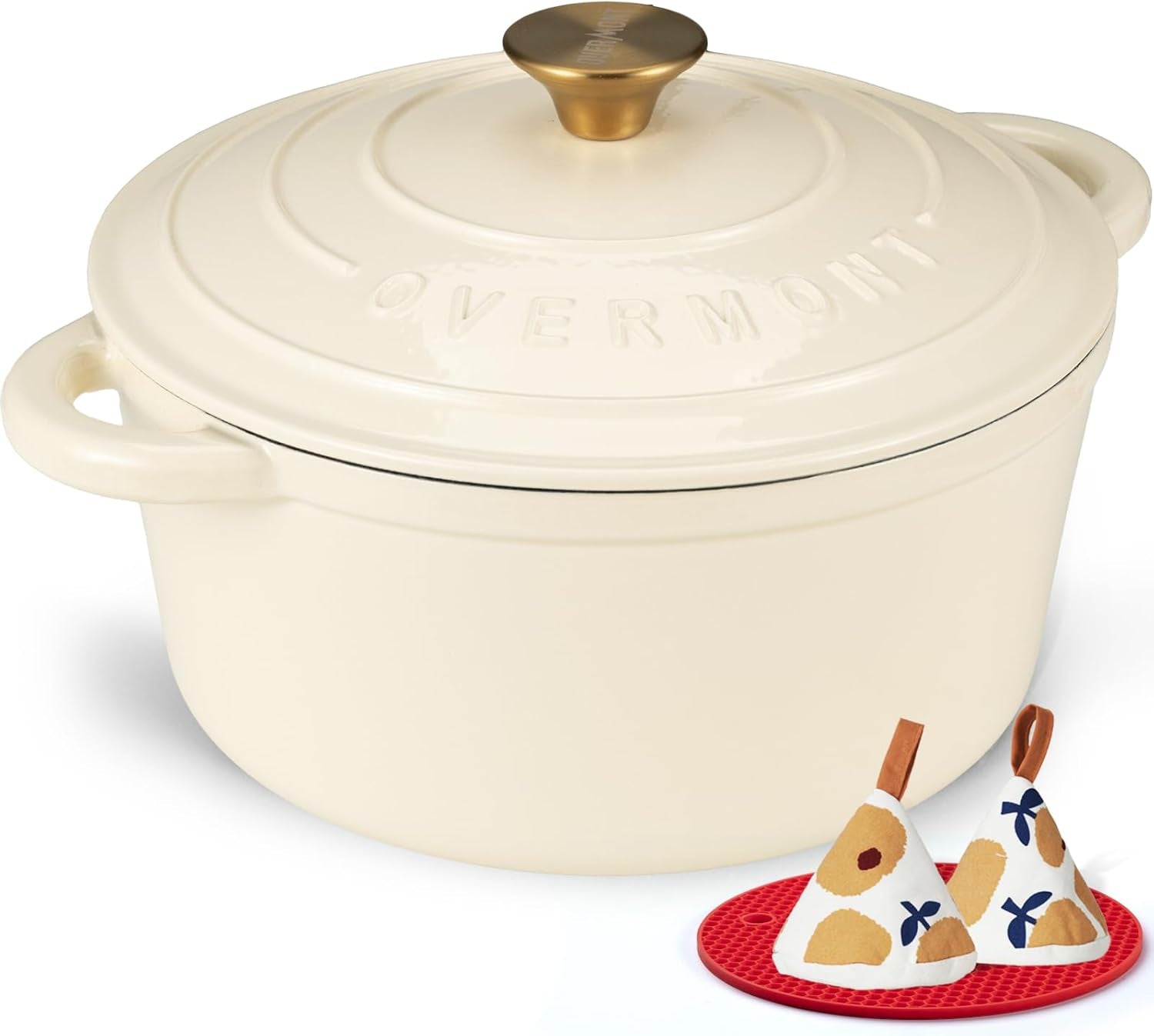 enameled-cast-iron-dutch-oven-7qt-pot-with-lid-cookbook-cotton-potholders-heavy-duty-cookware-for-braising-stews-roasting-sourdough-baking-cream-white