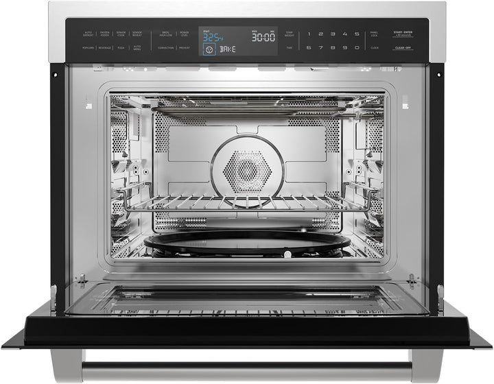 24 Inch Built in Microwave Oven, 1.6 Cu. Ft, 1000W, 11 Levels | Microwave and Convection Oven Combination with Sensor Cook, Touch Control, LCD Display, Stainless Steel+2
