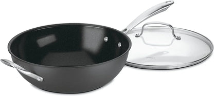 GG26-30H Greengourmet Hard-Anodized Nonstick Stir-Fry Wok with Glass Cover 12-Inch1
