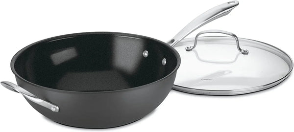 GG26-30H Greengourmet Hard-Anodized Nonstick Stir-Fry Wok with Glass Cover 12-Inch1