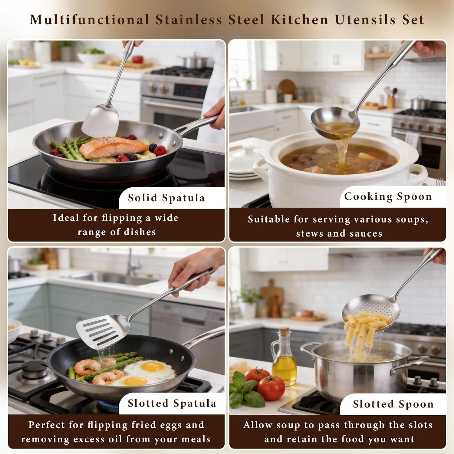 4-piece-cooking-utensils-set-stainless-steel-kitchen-utensils-metal-kitchen-tools-include-solid-slotted-turner-wok-spatula-serving-spoon-ergonomic-handle-easy-to-clean
