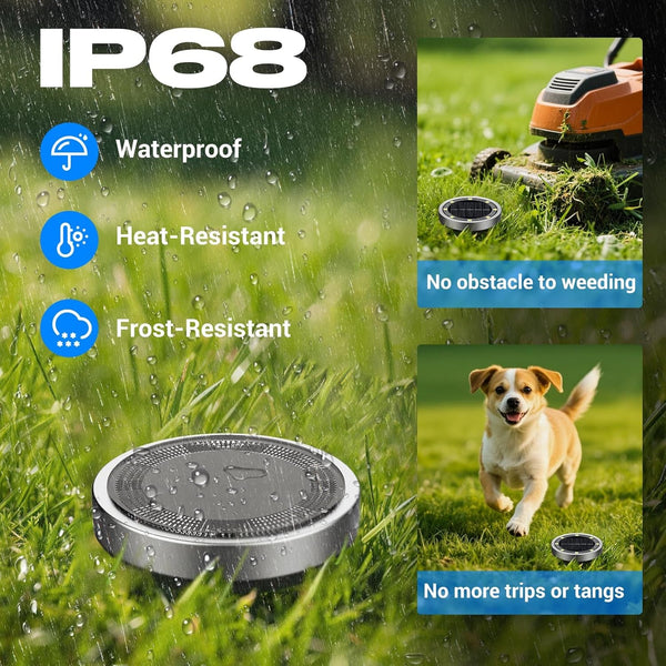 Solar Lights Outdoor Waterproof -12 Pack Solar Ground Lights Anti-Rust, Flat Solar Powered Disc Lights Landscape Lighting for Deck Step Patio Yard Pathway Walkway Driveway Garden, Warm White3
