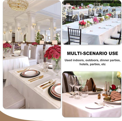6 Pack White Table Cloths 70X120 Inch for 6-8 Ft Rectangle Tables | Stain & Wrinkle Resistant, Washable Polyester Covers for Wedding Party Dining Banquet Event Catering Reception5