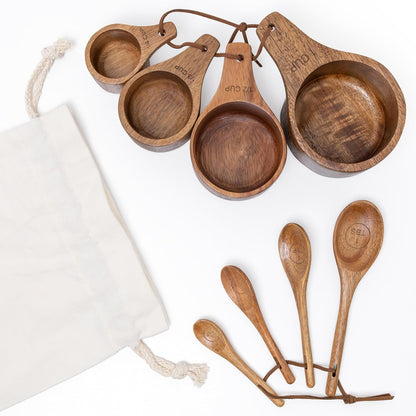 Wooden Measuring Cups and Spoons Set - Cute Measuring Cups, Wood Kitchen Accessories4