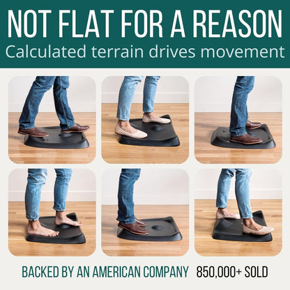 The Standing Desk Mat - Topo by  | Premium Not-Flat Anti-Fatigue Standing Desk Mat with Calculated Terrain | Ultra-Thick Deluxe Comfort Foam, Durable, Pvc-Free | Accessories | Obsidian Black2