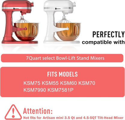 7QT Stainless Steel Mixer Bowl for Kitchenaid Stand Mixers, Kitchen Aid Mixing Bowl for 7QT Lift Mixer with Handle Copper4