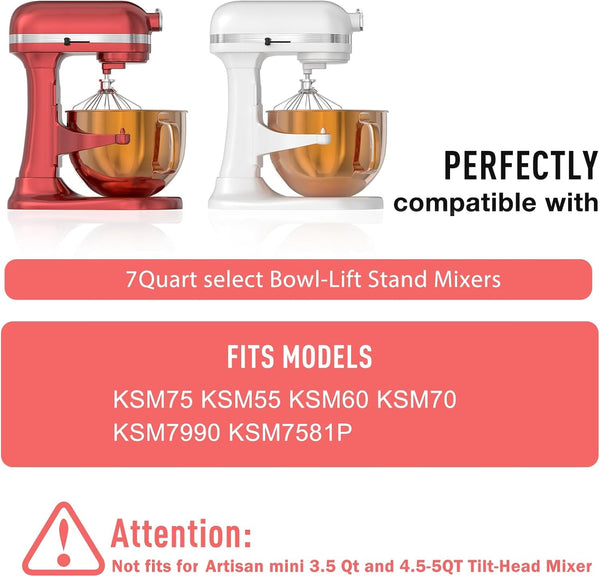 7QT Stainless Steel Mixer Bowl for Kitchenaid Stand Mixers, Kitchen Aid Mixing Bowl for 7QT Lift Mixer with Handle Copper4