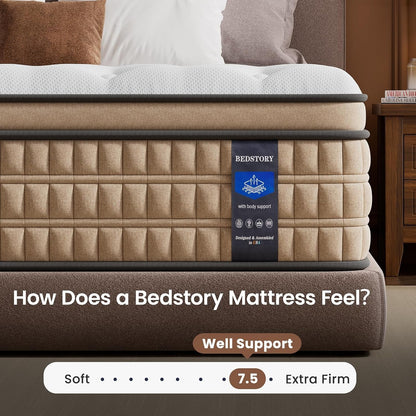 King Mattress 14 Inch - Pain-Relieving Medium Firm Hybrid Mattress for Extra Lumbar & Hip Support - Premium Bed in a Box - 365-Night Trial - No Odor, Fiberglass-Free, Certipur-Us Certified8