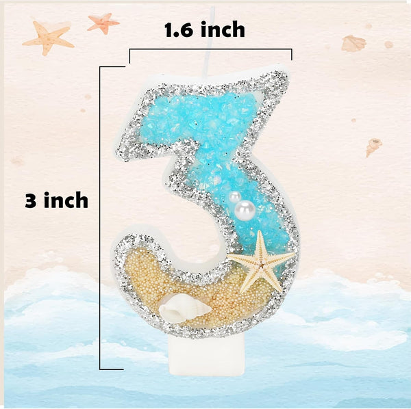 Beach Starfish Number 13 Candle for Cake 13Th Birthday Decorations3