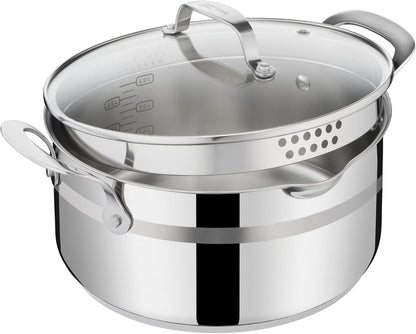 Jamie Oliver by  Cooks Smart 10-Piece Stainless Steel Cookware Set | Stainless Steel Interior, Thermo-Fusion Induction Base, Oven Safe to 500°F, Dishwasher Safe, Heat Indicator Included4