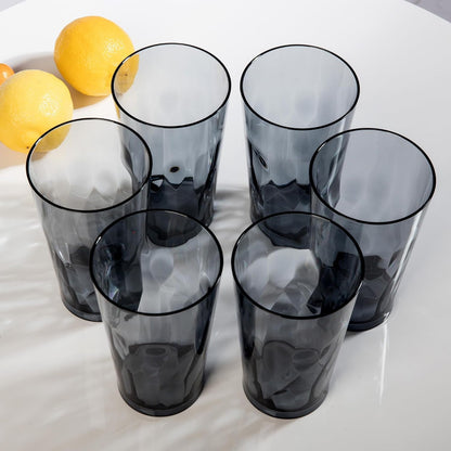 Unbreakable Plastic Drinking Glasses,Set of 6,16 Ounces (Grey) | 16 Oz Plastic Tumbler Cups, Shatterproof Drinking Cups, Plastic Glass Cup,Cups for Kitchen ,Cup Set, Dishwasher Safe5