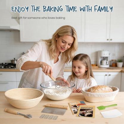 Sourdough Starter Kit with Banneton Bread Proofing Baskets | Complete Sourdough Bread Baking Supplies, Beginner Friendly, 9In round & 10In Oval Rattan Banneton, Sturdy Sour Dough Tool7