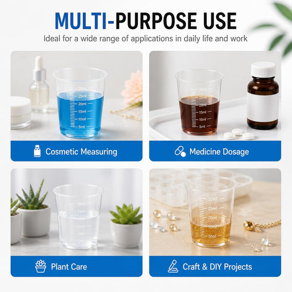 10Pcs 30Ml Plastic Liquid Measuring Cups Transparent Clear Plastic Graduated Kitchen Cooking Medicine Measure Tool7